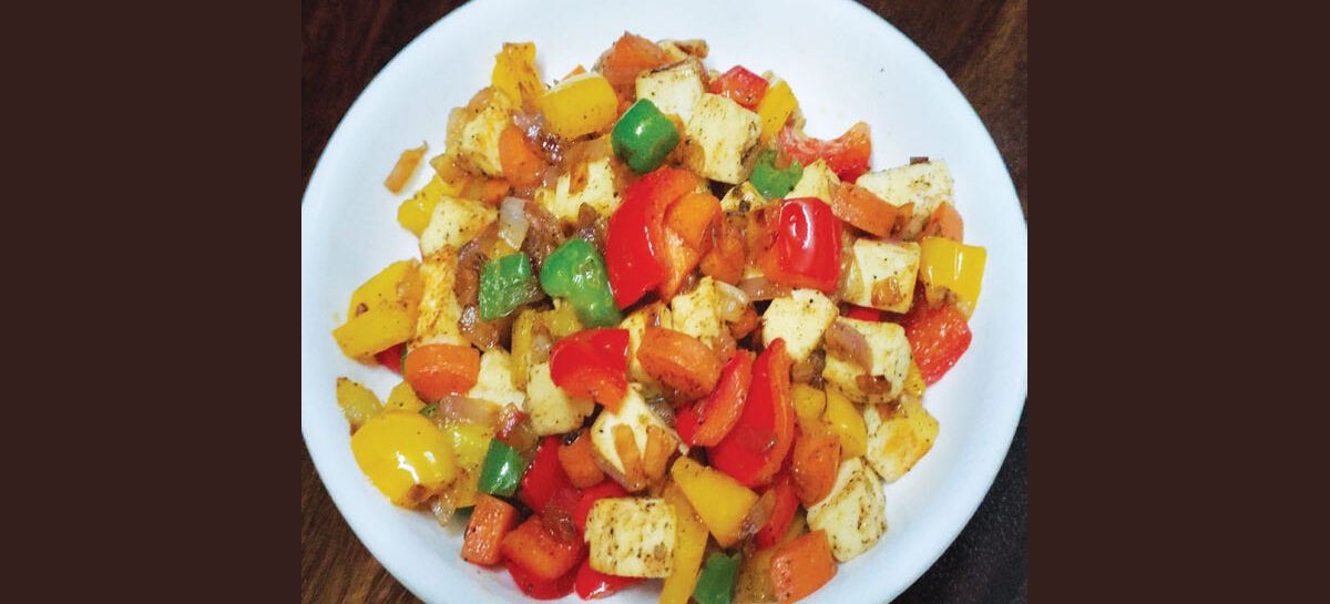 டிரை கலர் பனீர் ஸ்டிர் ஃப்ரை வெஜிடபிள்ஸ்