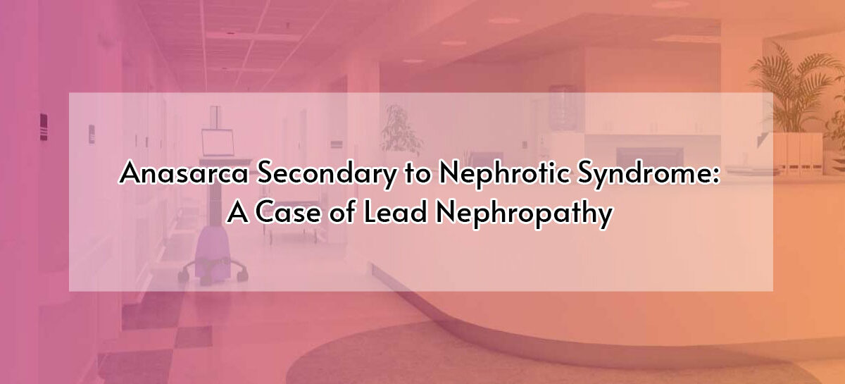 Anasarca Secondary to Nephrotic Syndrome: A Case of Lead Nephropathy