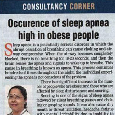 Consultancy Corner: Occurence of sleep apnea high in obese people - DT Next News