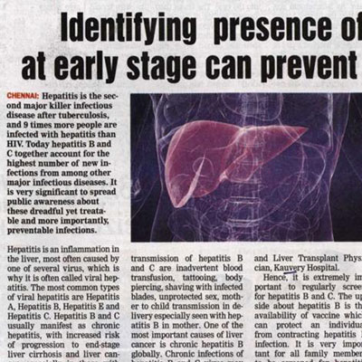 Identifying presence of Hepatitis virus at early stage can prevent liver cancer: Docs - DT Next News