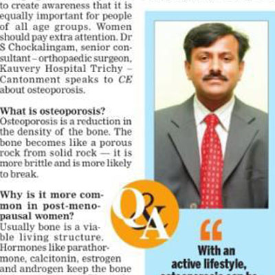 Doctor Speaks: Osteoporosis - make no bones about it - The New Indian Express News