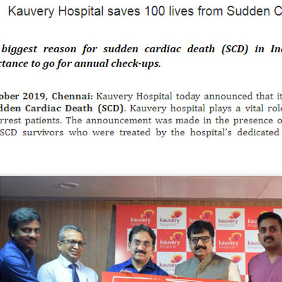 Launch of the Sudden Cardiac Death Prevention Program  - Chennai Press News