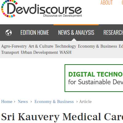 Sri Kauvery Medical Care to raise funds, to expand in South - Devdiscourse News