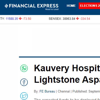 Kauvery Hospitals raises Rs 1.40 crore from LGT Lightstone Aspada - Financial Express News