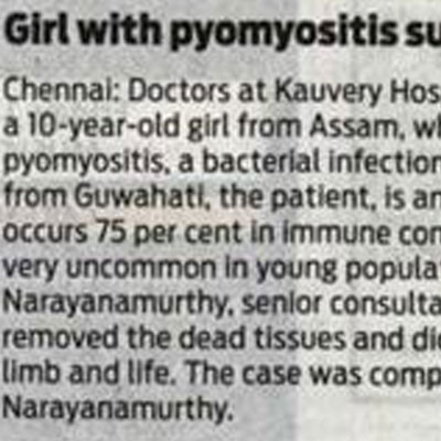 Curing a Child with Pyomyositis to make her dance once again - The New Indian Express News