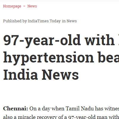 97-year-old man recovers from COVID-19 - India Times Today