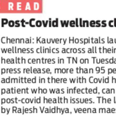 Kauvery Hospital launches Recovery Post-COVID wellness centre - New Indian Express
