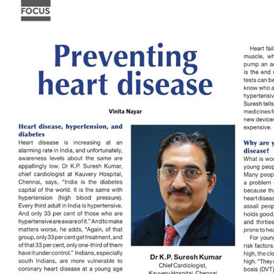 Preventing Heart Disease - Dr K P Suresh Kumar's interview with The Week magazine