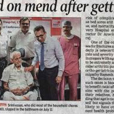 Hip Replacement for a 103 year old - Hip Replacement for a 103 year old - Times of India