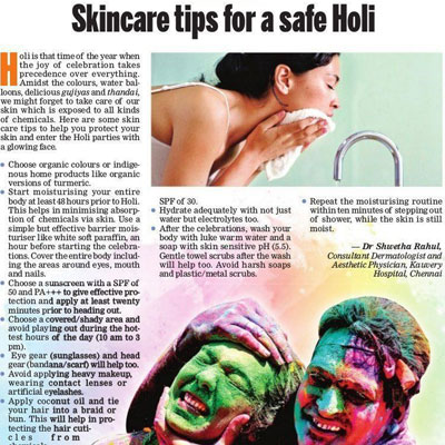 Skincare tips for a safe Holi - The New Indian Express