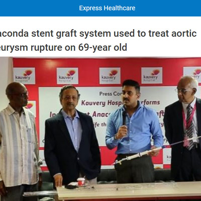 Anaconda stent graft system used to treat aortic aneurysm rupture on 69-year old - Express Healthcare