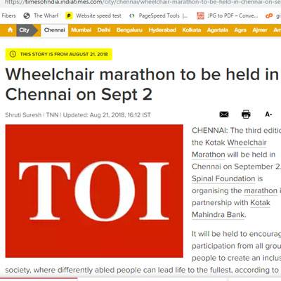 Wheelchair marathon - Times of India