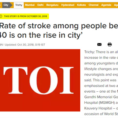 Rate of stroke among people below 40 - Times of India