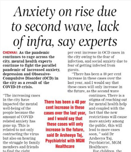 Anxiety on rise due to second wave