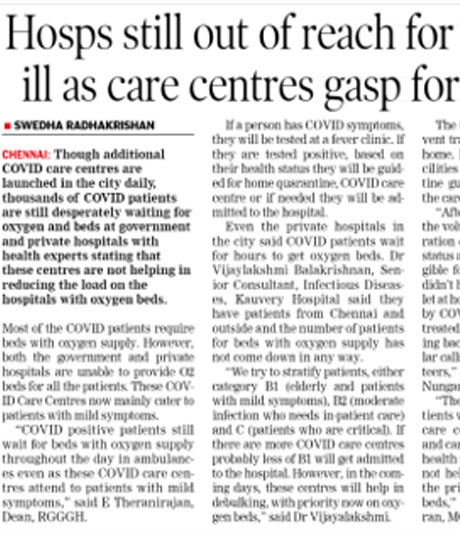 Hospitals still out of reach for critically ill as care centre gasp for oxygen