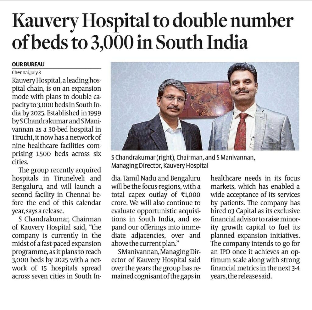 Hospitals expanding to 3,000 beds capacity in South India by 2025