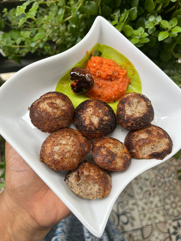 Black Urad Dal Paniyaram and Kara Chutney