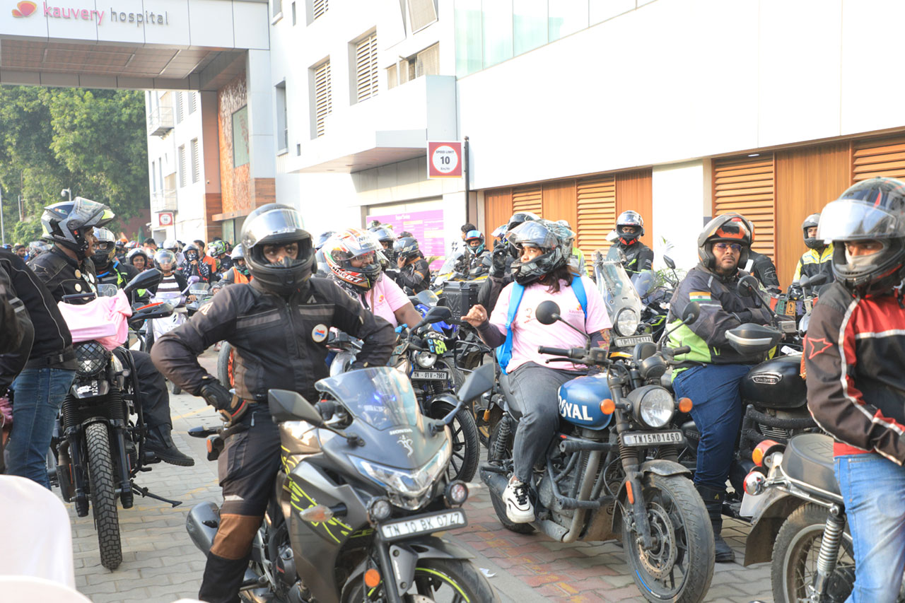 Kauvery Hospitals and Women Motorsport Club organized a Bikeathon Rally to raise awareness on Breast Cancer