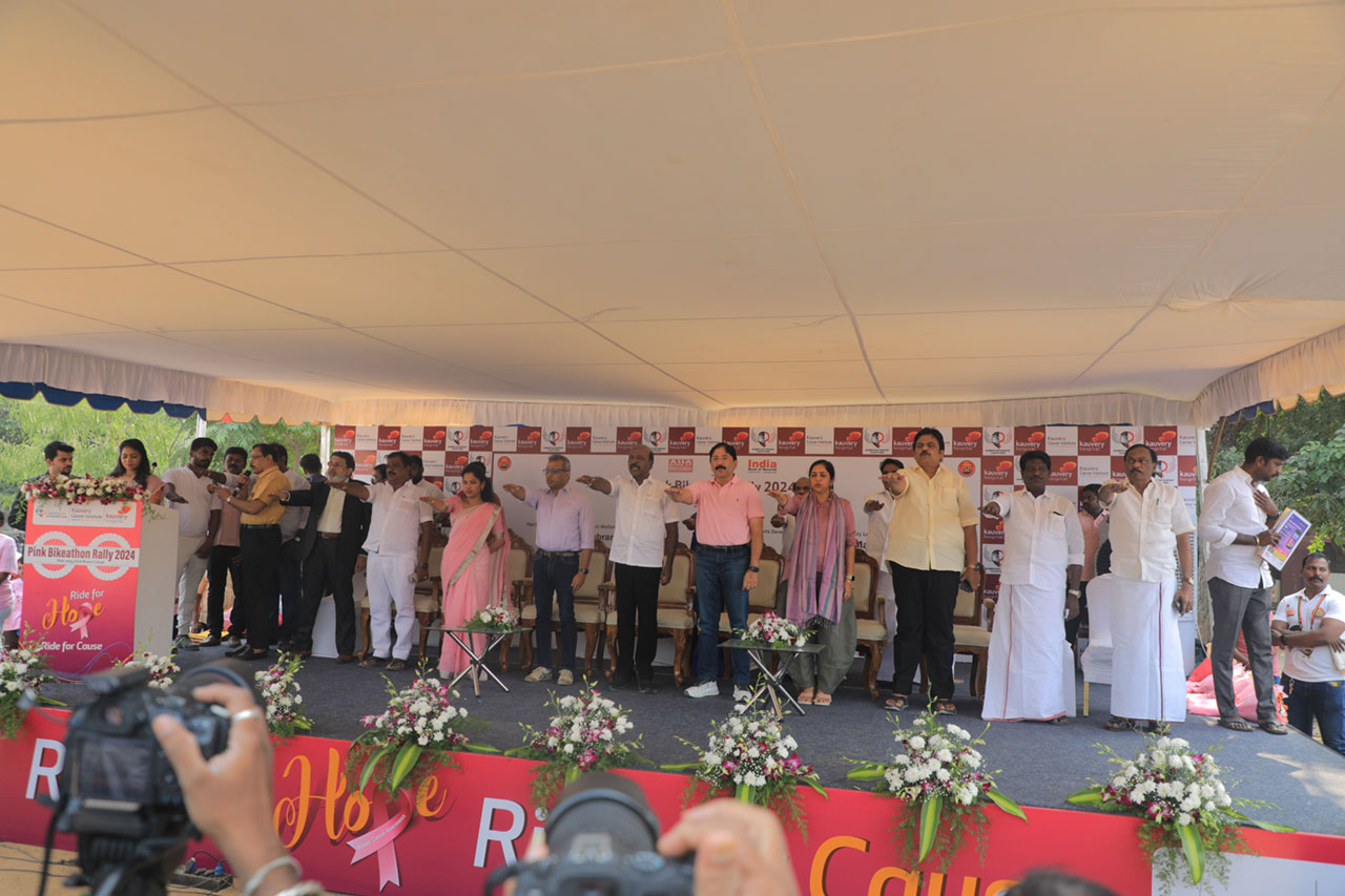 Kauvery Hospitals and Women Motorsport Club organized a Bikeathon Rally to raise awareness on Breast Cancer