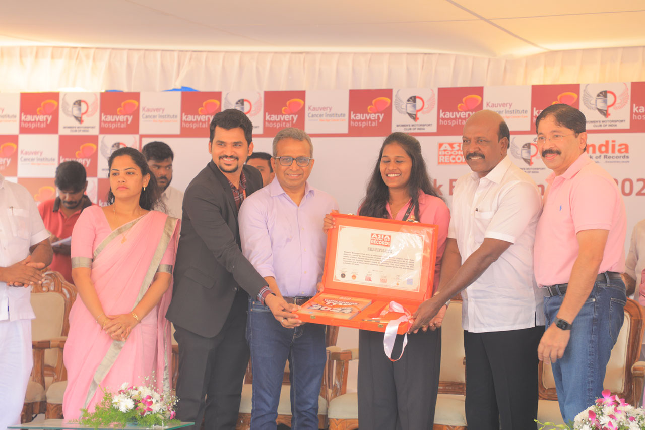 Kauvery Hospitals and Women Motorsport Club organized a Bikeathon Rally to raise awareness on Breast Cancer