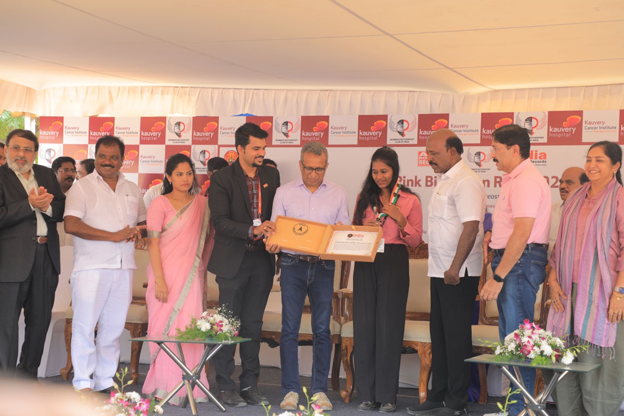 Kauvery Hospitals and Women Motorsport Club organized a Bikeathon Rally to raise awareness on Breast Cancer